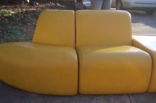 RETRO Sectional Vecta 7 Pc Versatile 1970s MOD Yellow Steelcase Mfg 