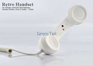 Radiation proof White Retro Handset 3.5mm for iPhone, Android 