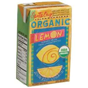Santa Cruz Organic Lemon Juice Drink, 8 Ounce Aseptic Boxes (Pack of 