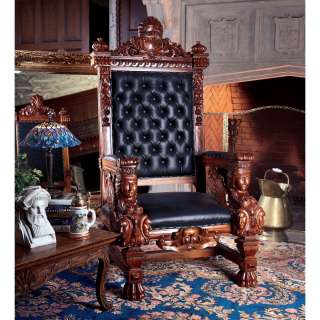   solid mahogany replica Hand Carved Solid Mahogany Throne Chair  