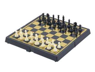 LITTLE FOLD UP MAGNETIC SMALL MINI CHESS GAME BOARD SET  