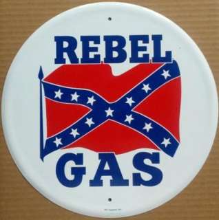 Rebel Gas Gasoline Tin Sign Station Confederate Flag  