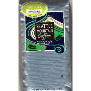 Seattle Mountain Full Bodied Taste Sumatra Coffee Beans 2.5lbs