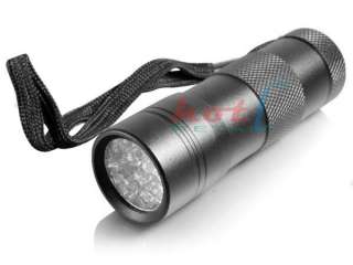 Black 12 LED UV Camping Flashlight Lamp Torch Light  
