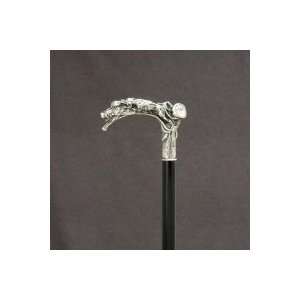  Silver Plated Dog Boar Handle Walking Stick / Cane Made in 