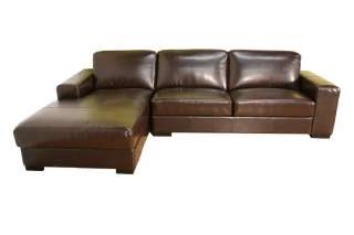 SOFIA Modern Brown Leather Sectional Sofa Reversed  