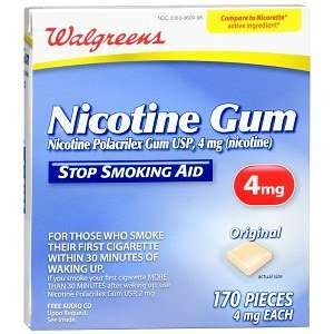   Nicotine Gum 4 mg, Original, 170 ea Health 
