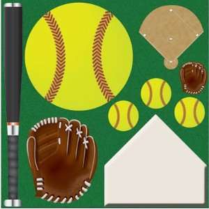   12 x 12 Die Cut Cardstock Stickers   Softball Arts, Crafts & Sewing