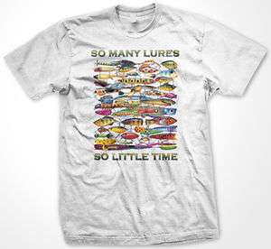   So Little Time Mens T shirt Fishing Lines Poles Bait Outdoors  