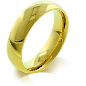 5mm 14k Gold Plate Mens Stainless Steel Wedding Band (Size 5,6,7,8,9 