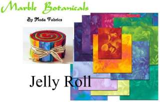 MARBLE BOTANICALS JELLY ROLL Moda Fabric Strips rolls  
