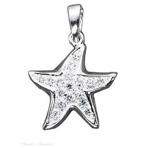   18 Box Chain Necklace With Cubic Zirconia Starfish Pendant Jewelry