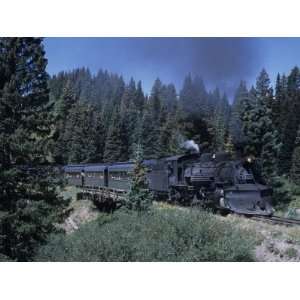 Steam Engine Chugs Through a Mountain Pass in the Rockies, Cumbres 