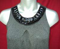 WESTON WEAR~Anthropologie~Jewel collar Grey dress M  