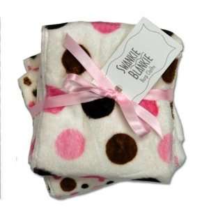  Pinks/brown Minky Polka Dot Burp Cloth Set Baby