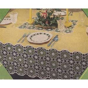 Vintage Crochet Pattern to make   Spring Leaves Tablecloth Design. NOT 