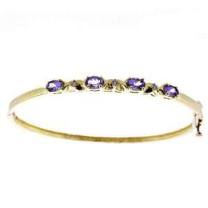   14k Yellow Gold 1.96 Ct Tanzanite & 0.06 Ct Diamond Bracelet Jewelry