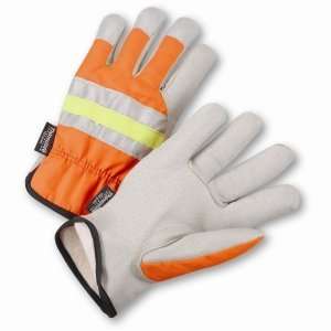  Hi Vis Driver Gloves with Grain Pigskin Leather Palm and Thinsulate 