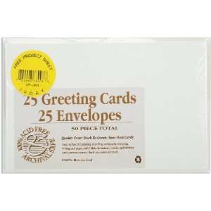  Greeting Cards With Envelopes 4x5 25 Sets/pkg   Ivory 