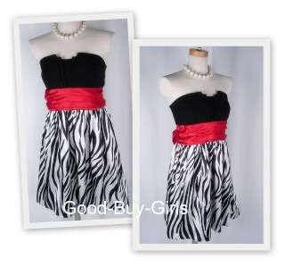 TRIXXI Zebra Strapless Party Dance Dress MEDIUM New $74  