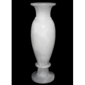    Tall White Onyx Marble Vase, Decorative White Vase
