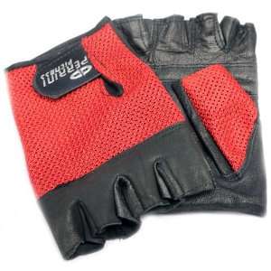 Red L/XL Adult Fingerless Mesh Weight Lifting Gloves  