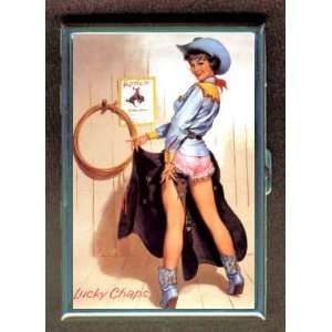 PIN UP CHAPS WESTERN COWGIRL ID Holder, Cigarette Case or Wallet MADE 