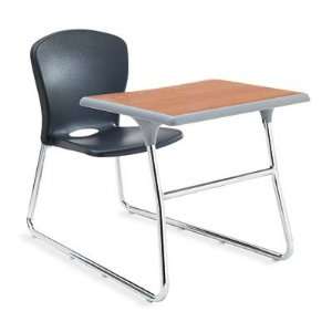  HON Student Desk/Chair Combo, Oak Plastic Top/Red Seat, 26 
